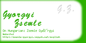 gyorgyi zsemle business card